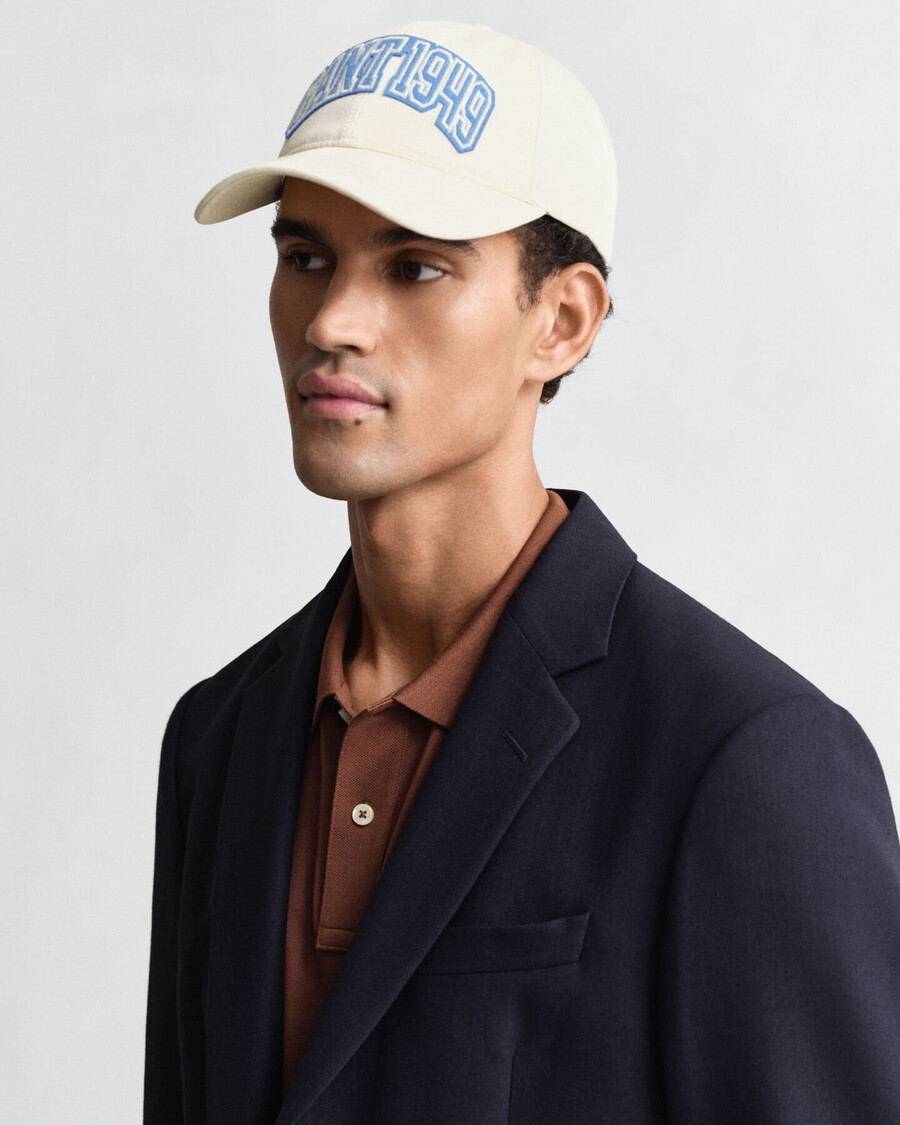 cappellino in twill di cotone grafico - crema