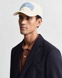 cappellino in twill di cotone grafico - crema