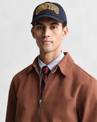 cappellino in twill di cotone grafico - blu sera