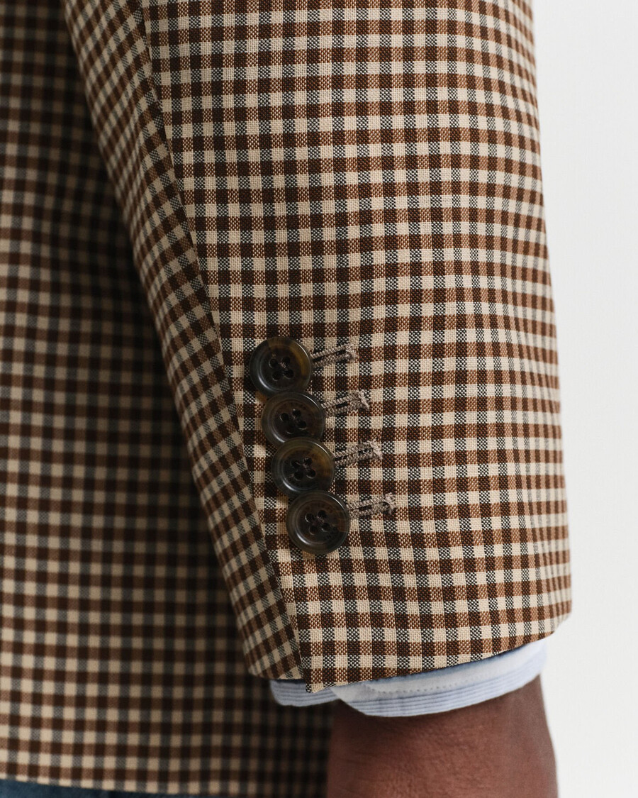blazer a quadri gingham dalla vestibilità rilassata - marrone cioccolato