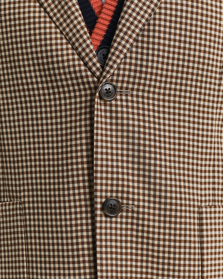 blazer a quadri gingham dalla vestibilità rilassata - marrone cioccolato