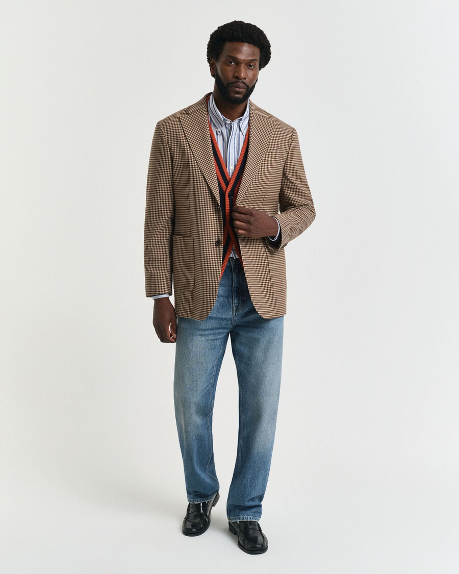 blazer a quadri gingham dalla vestibilità rilassata - marrone cioccolato