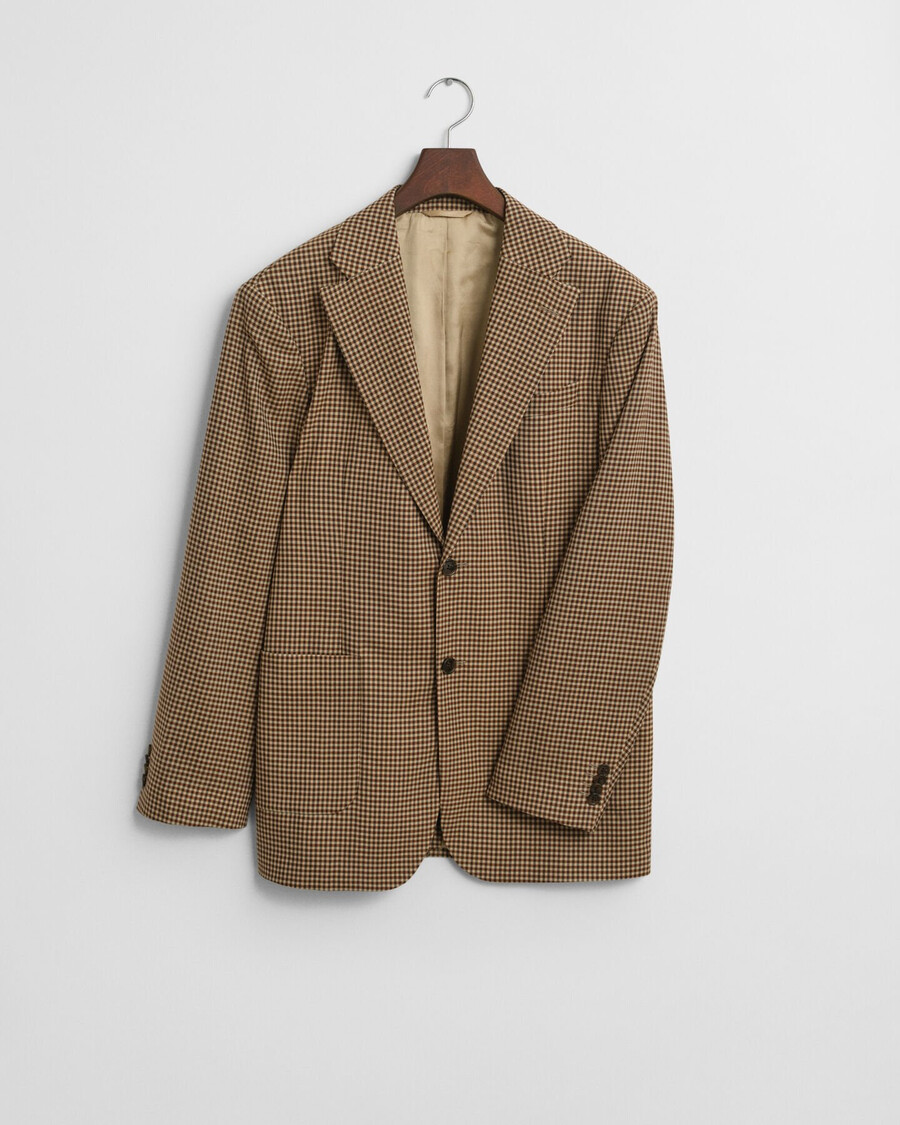 blazer a quadri gingham dalla vestibilità rilassata - marrone cioccolato
