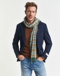 blazer in jersey di lana e cotone bicolore - blu sera