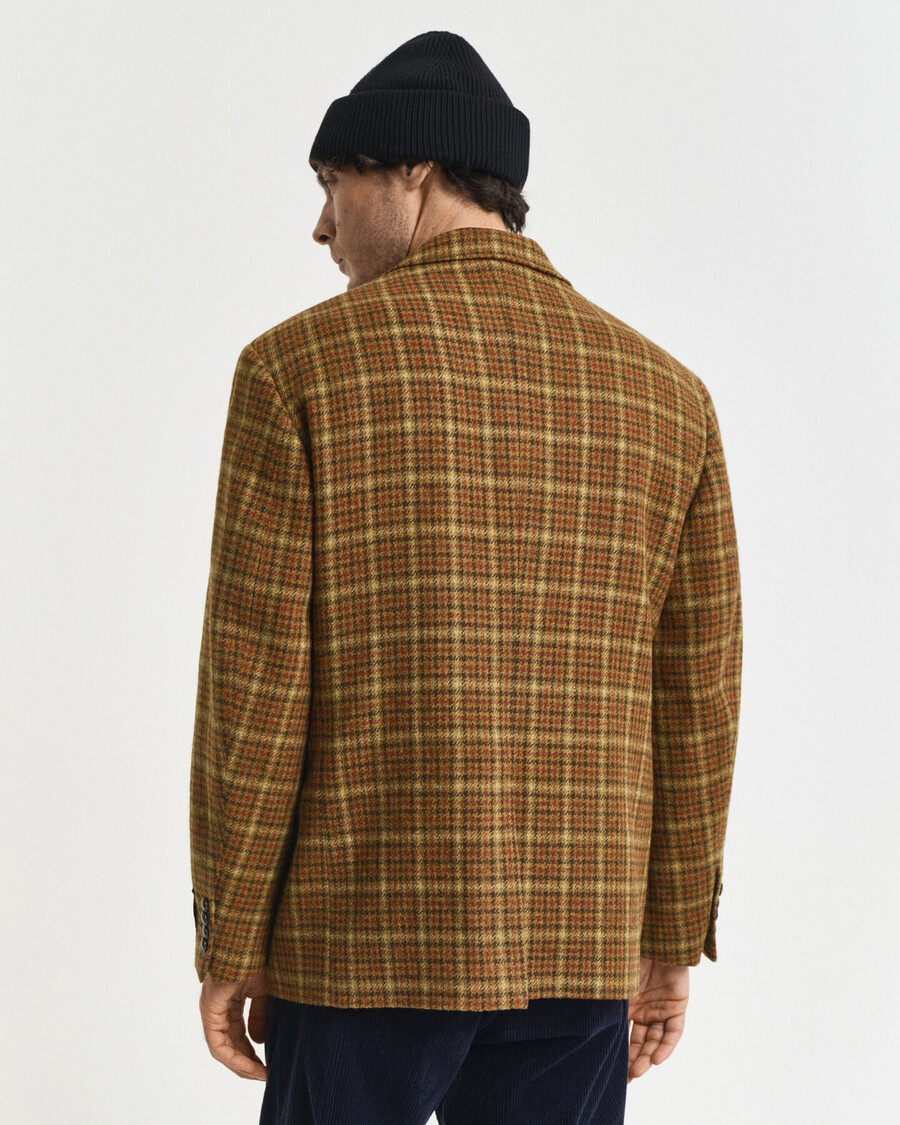 blazer in tweed a quadri dal taglio rilassato - burro darachidi