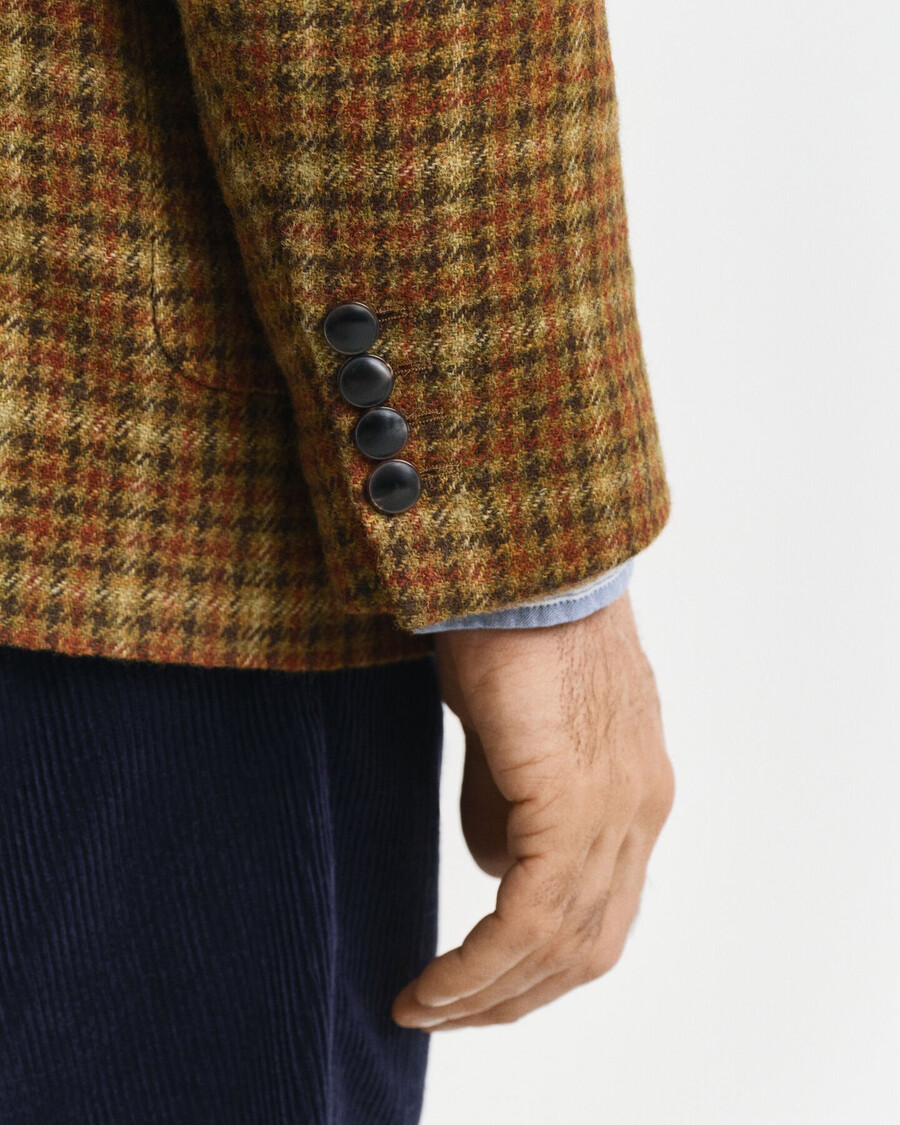 blazer in tweed a quadri dal taglio rilassato - burro darachidi