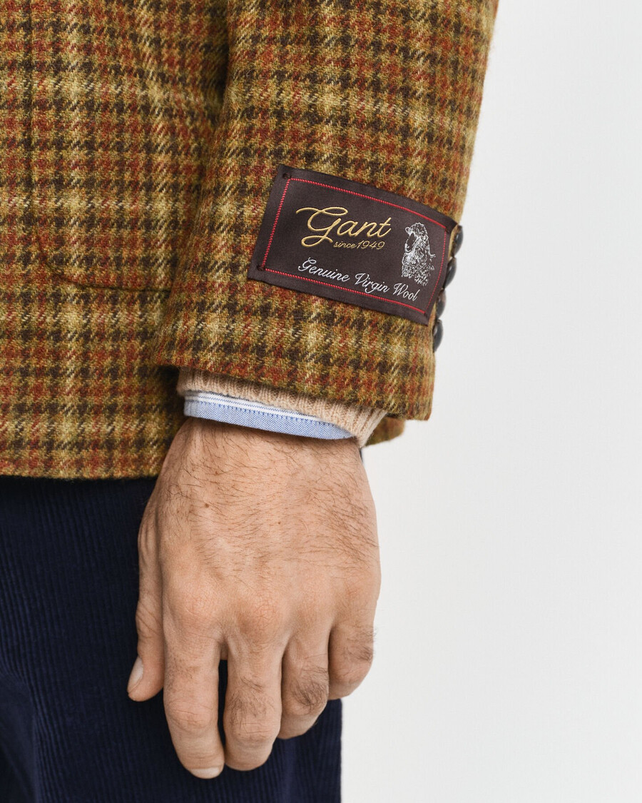 blazer in tweed a quadri dal taglio rilassato - burro darachidi