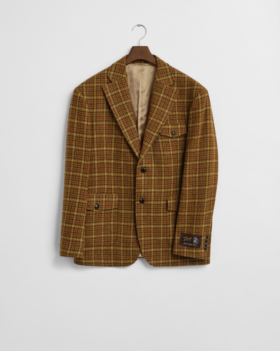 blazer in tweed a quadri dal taglio rilassato - burro darachidi
