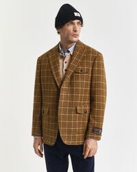 blazer in tweed a quadri dal taglio rilassato - burro darachidi