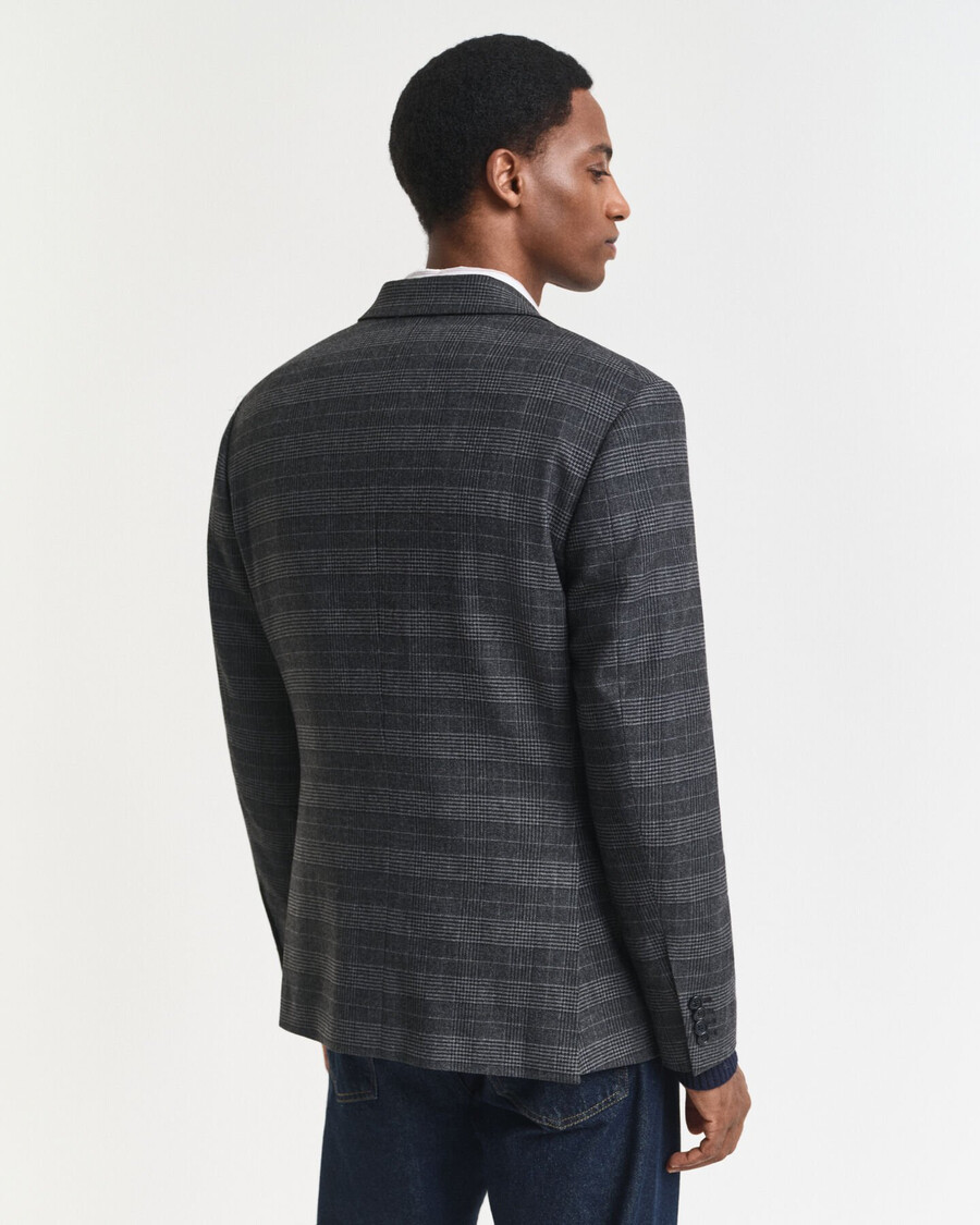 giacca da abito slim fit a quadri glen - antracite melange