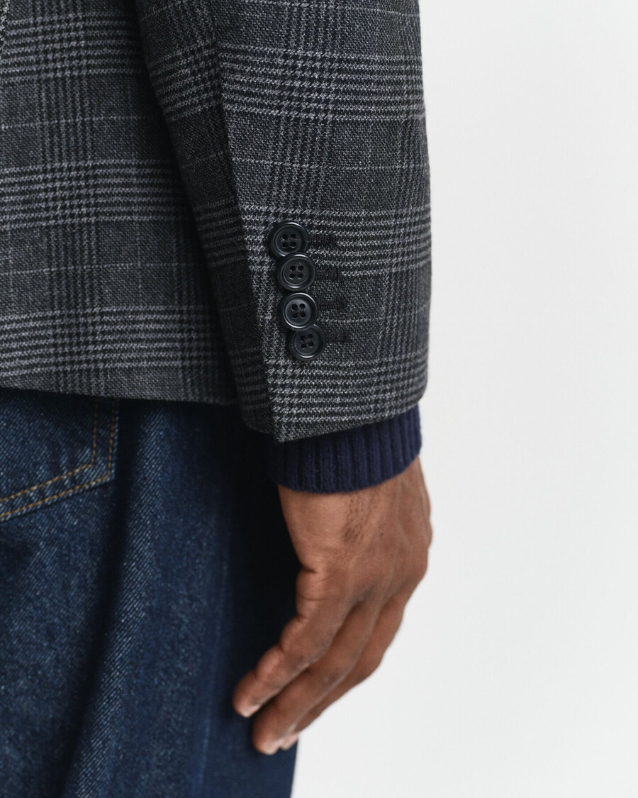 giacca da abito slim fit a quadri glen - antracite melange