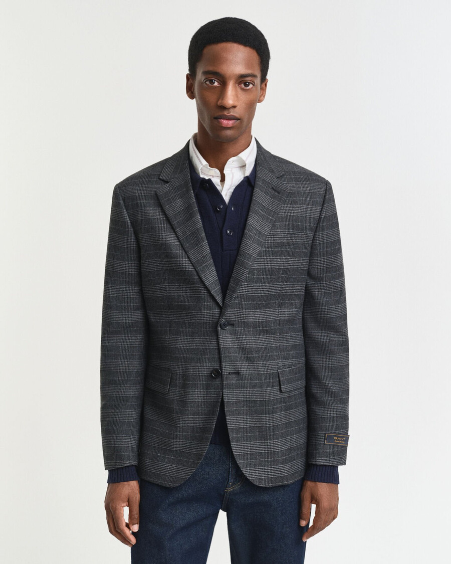 giacca da abito slim fit a quadri glen - antracite melange