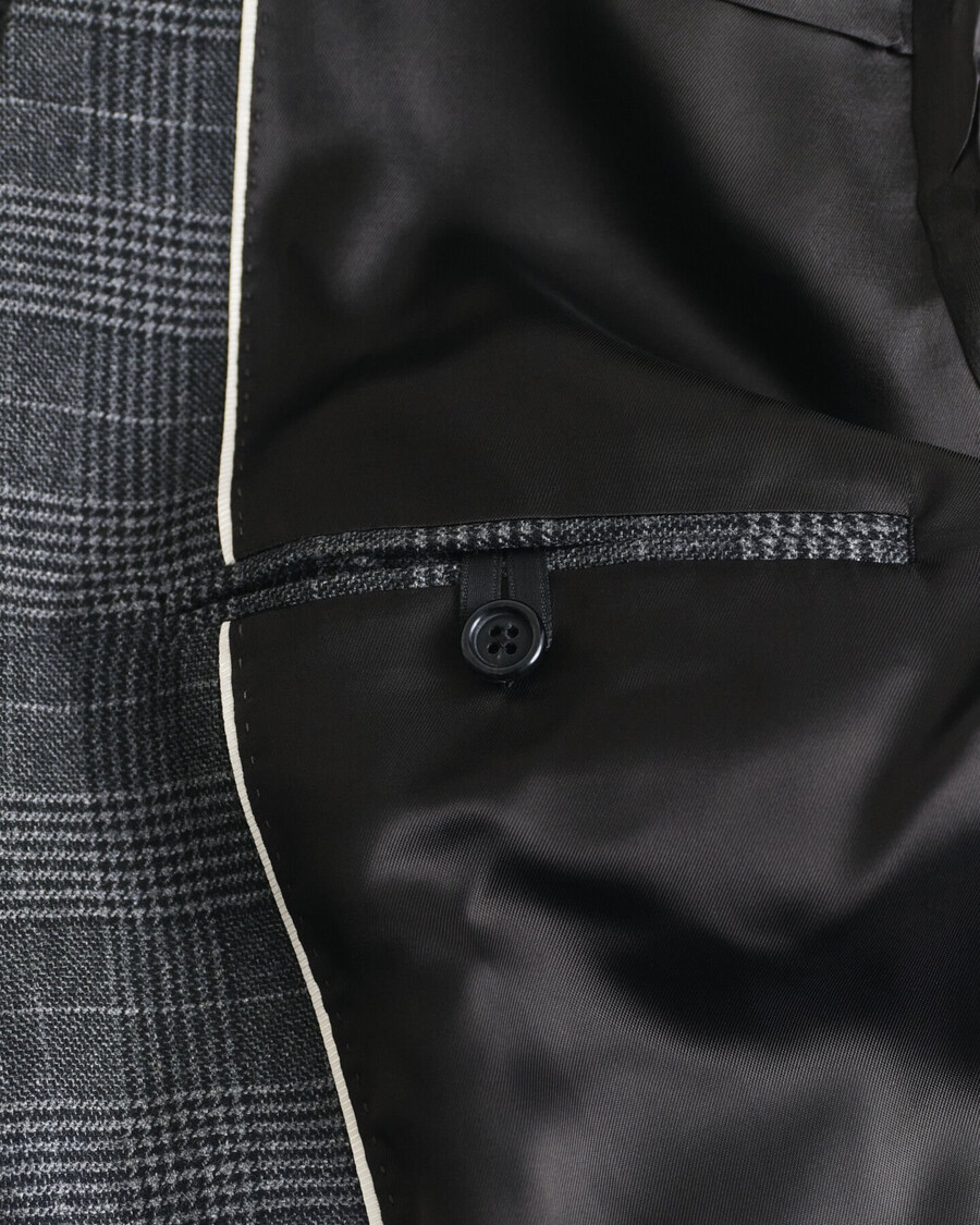 giacca da abito slim fit a quadri glen - antracite melange