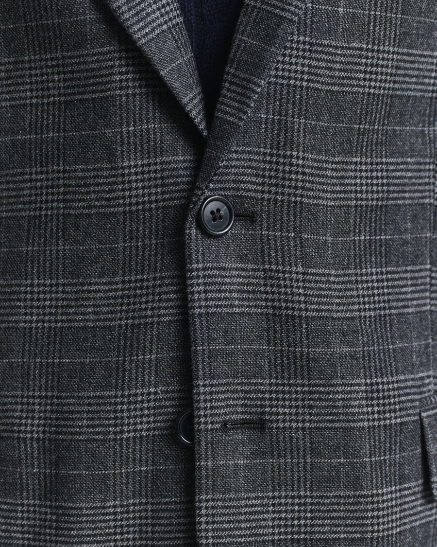 giacca da abito slim fit a quadri glen - antracite melange