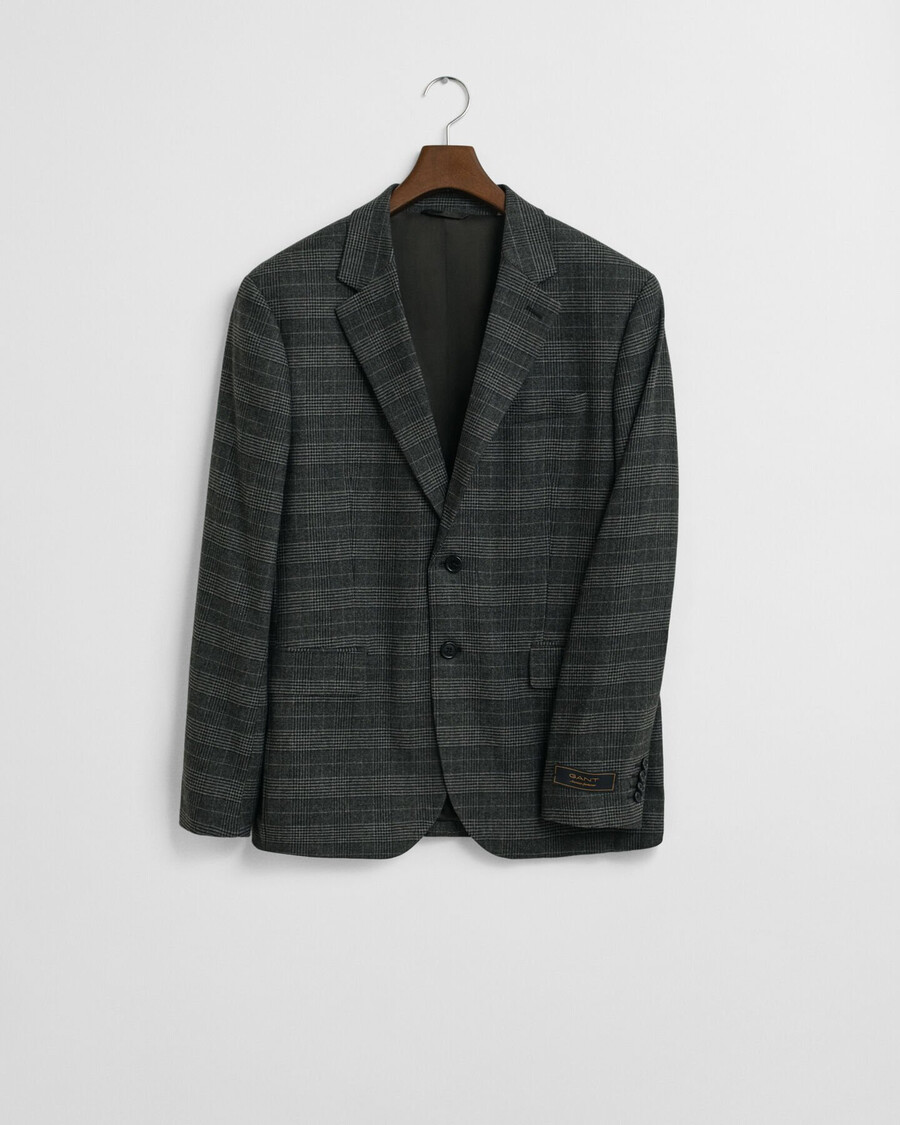 giacca da abito slim fit a quadri glen - antracite melange
