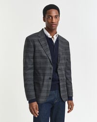 giacca da abito slim fit a quadri glen - antracite melange