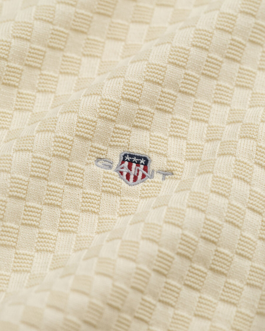 maglione girocollo micro testurizzato - crema