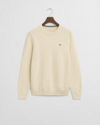 maglione girocollo micro testurizzato - crema