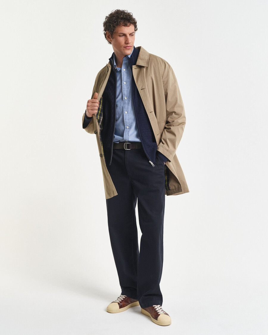 maglione con zip micro testurizzata - blu sera