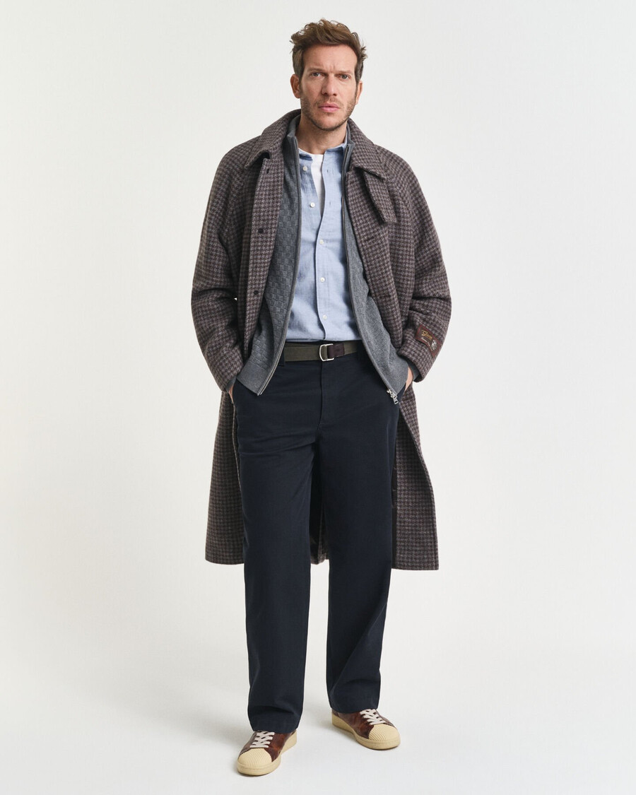 maglione con zip micro testurizzata - grigio scuro mélange