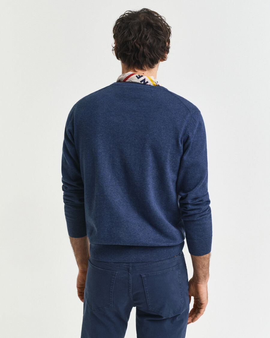 maglione girocollo classico in cotone - dk jeansblue melange