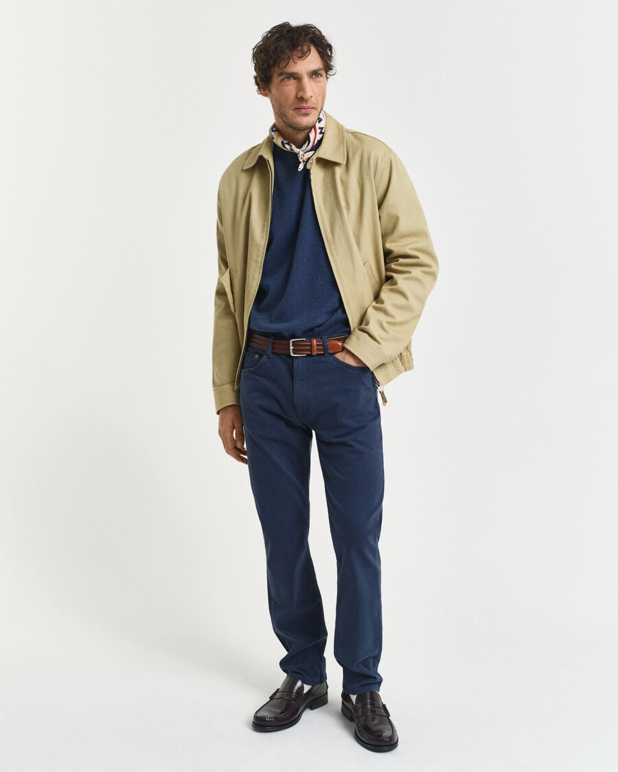 maglione girocollo classico in cotone - dk jeansblue melange
