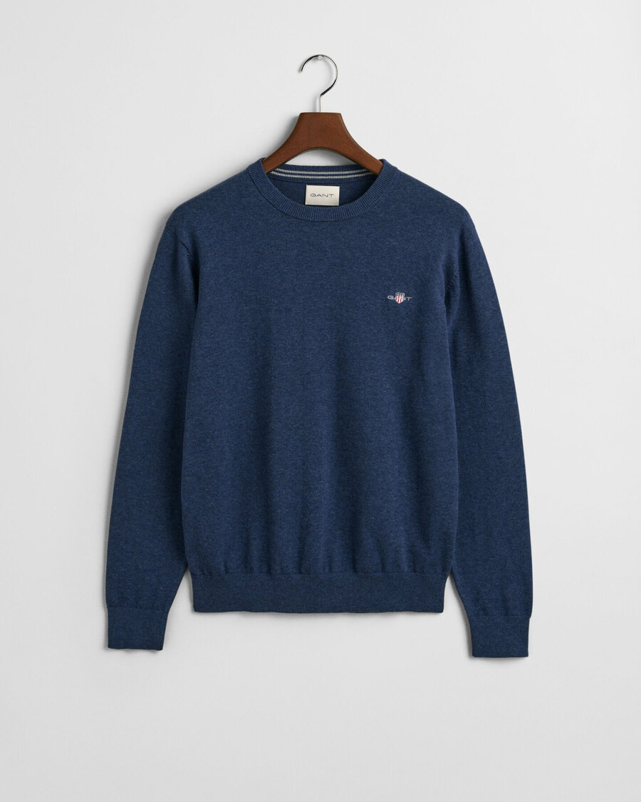 maglione girocollo classico in cotone - dk jeansblue melange