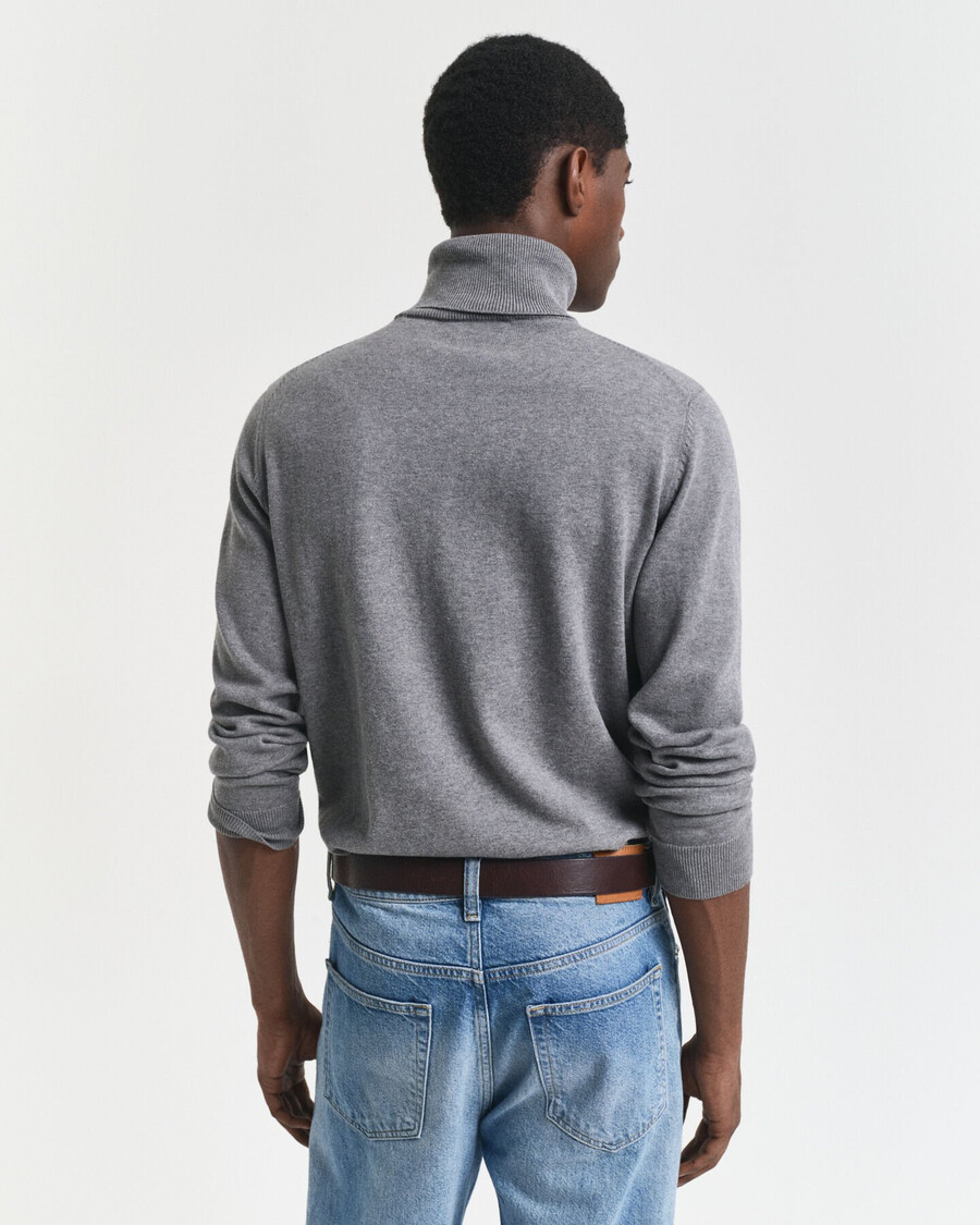 maglione dolcevita classico in cotone - grigio scuro melange