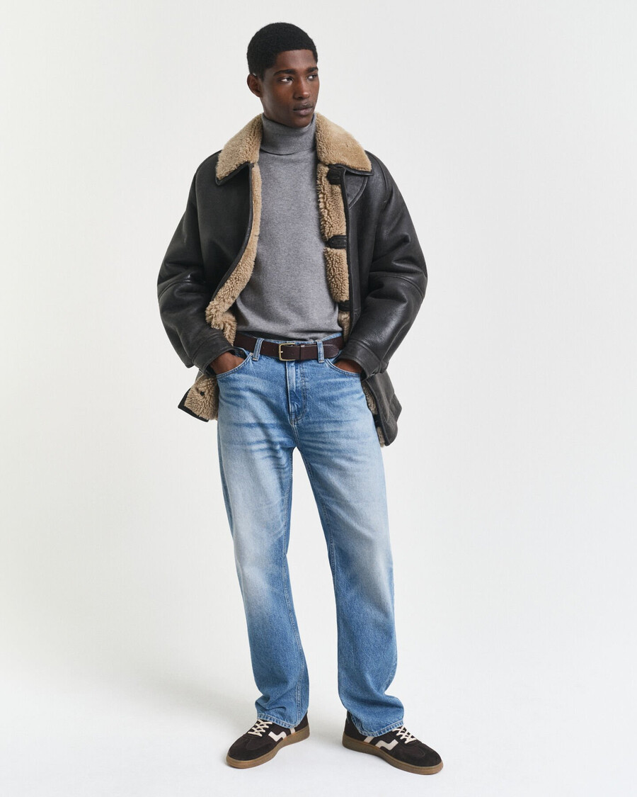 maglione dolcevita classico in cotone - grigio scuro melange