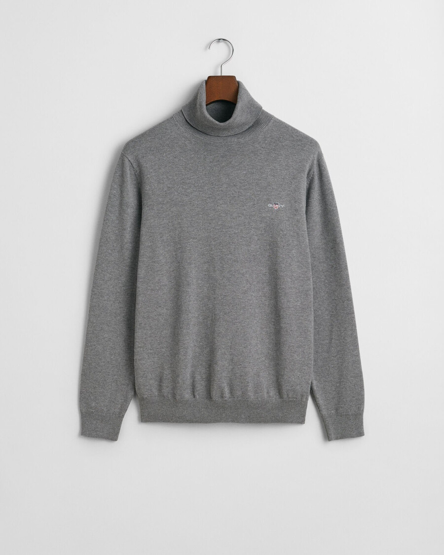maglione dolcevita classico in cotone - grigio scuro melange