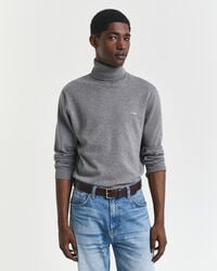 maglione dolcevita classico in cotone - grigio scuro melange