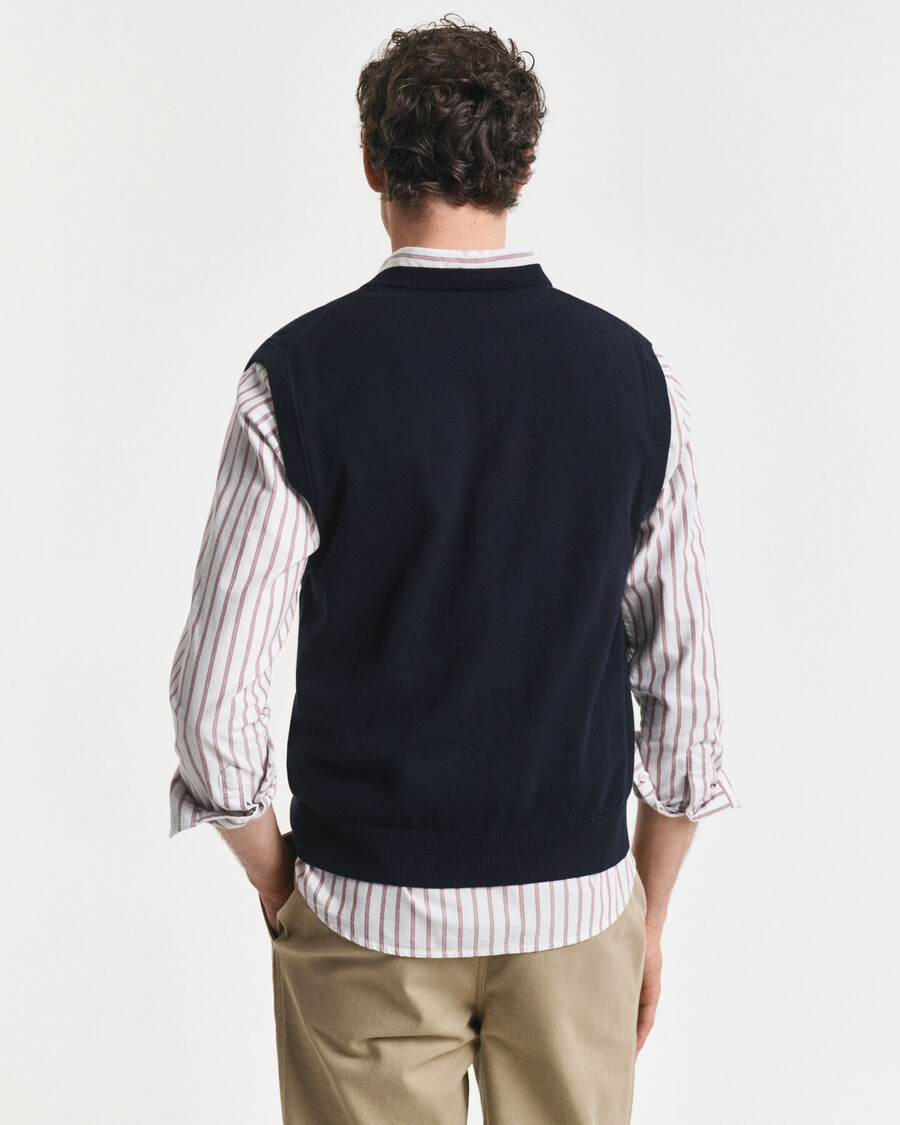 gilet classico in cotone - blu sera