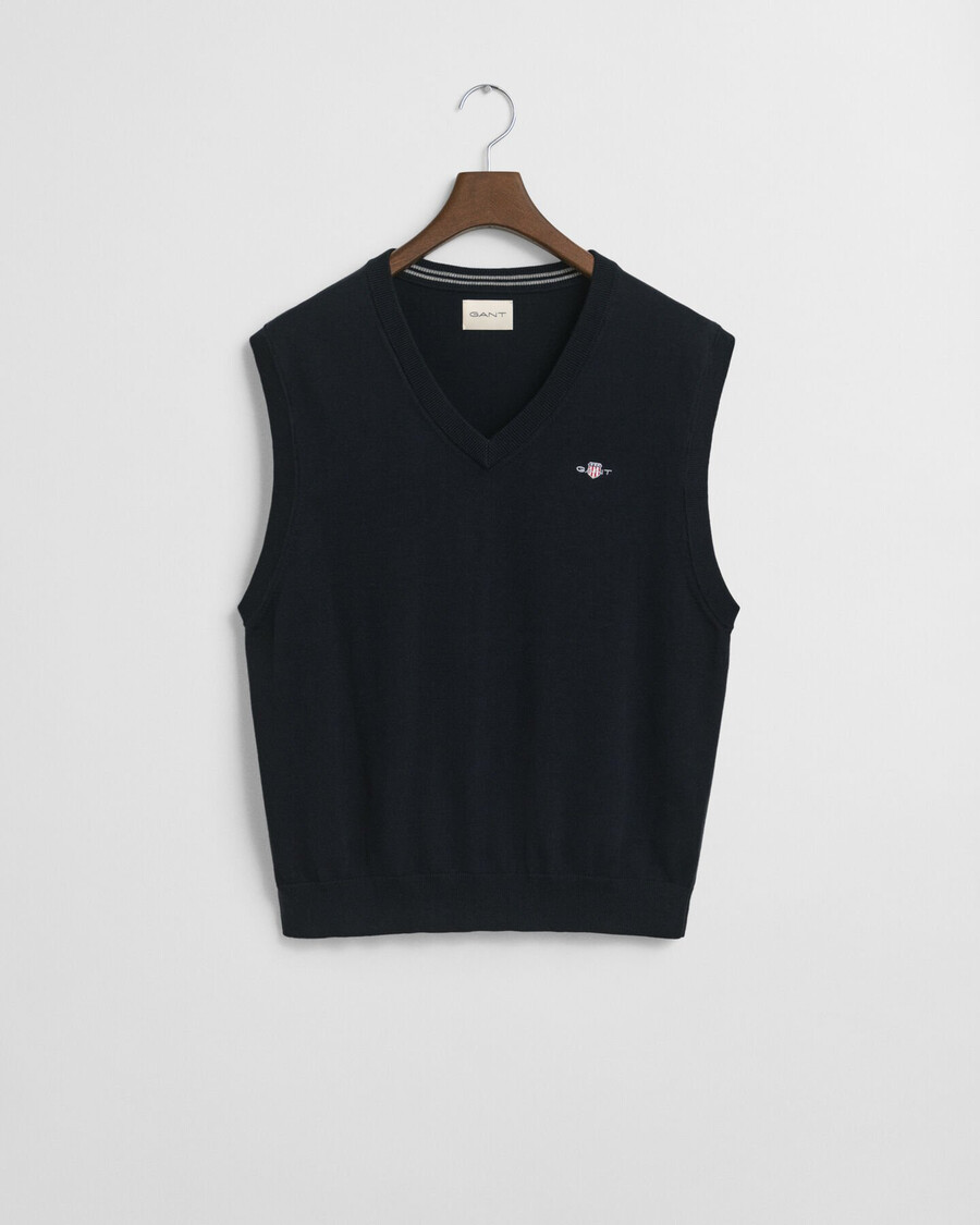 gilet classico in cotone - blu sera