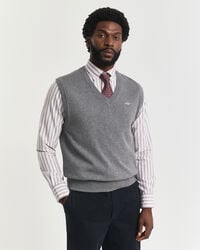 gilet classico in cotone - grigio scuro melange
