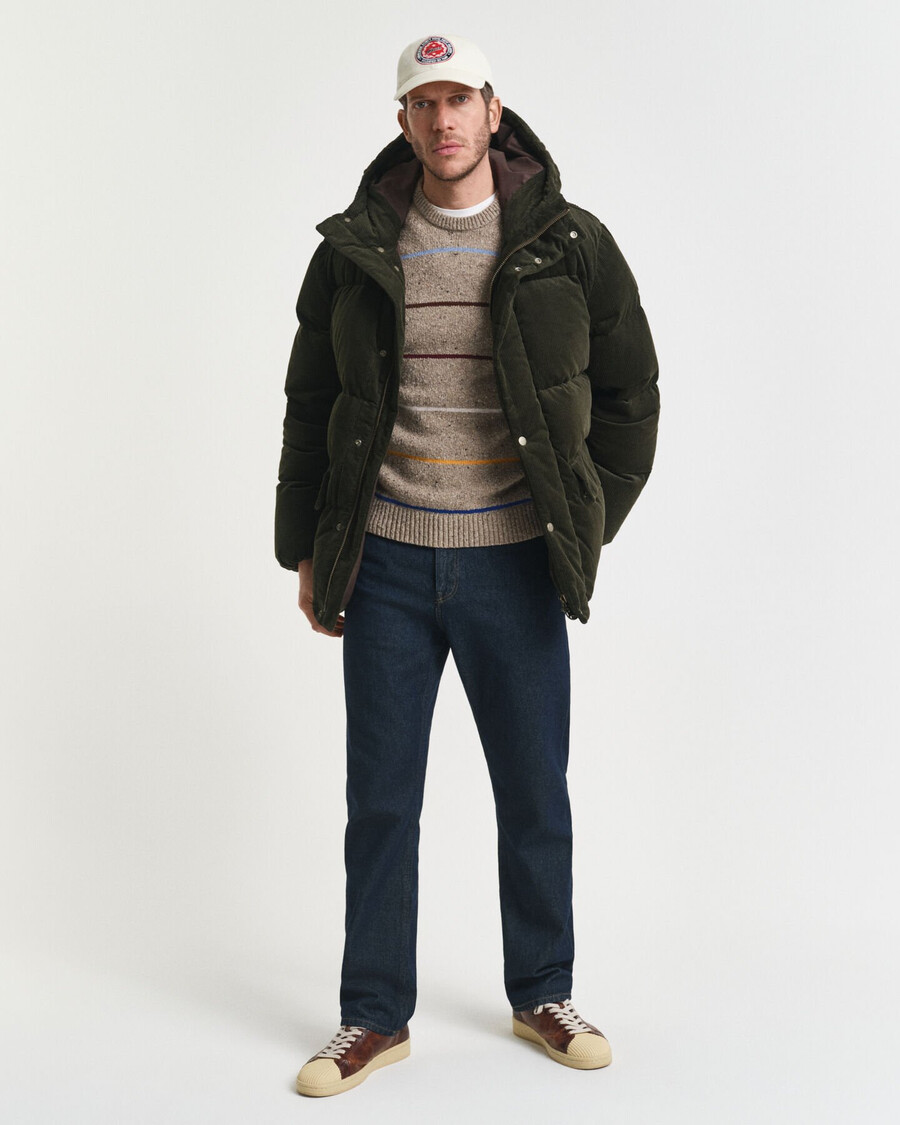 maglione girocollo nepps in misto lana a righe - sabbia scura melange