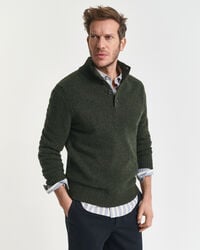 maglione nepps in misto lana con bottoni a metà - verde campagna