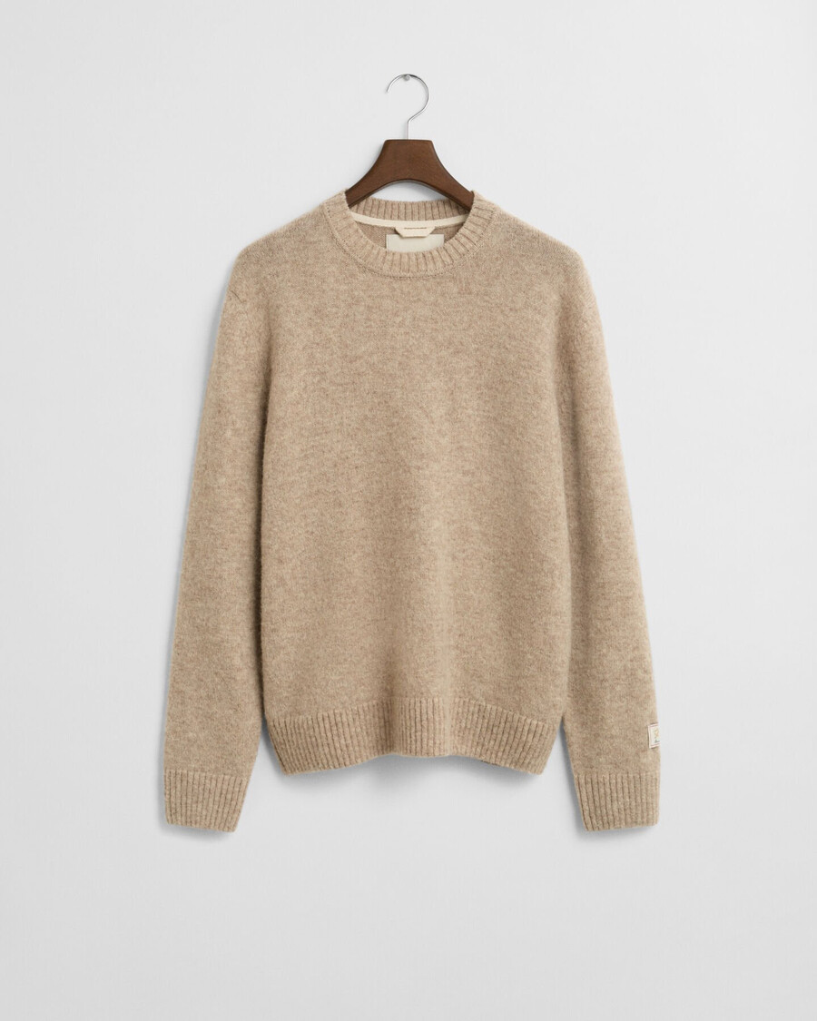 maglione girocollo in lana scozzese - cachi mélange