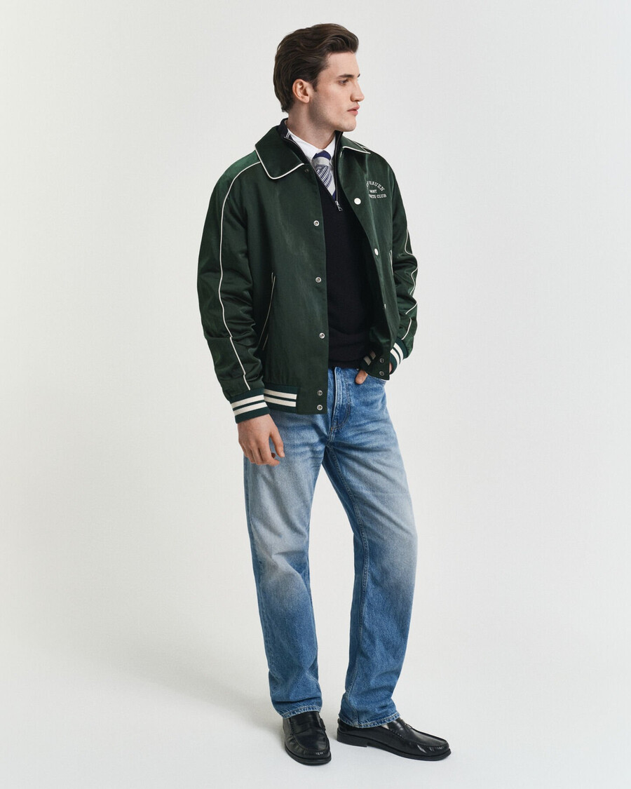 maglione in piqué di cotone con mezza zip - nero