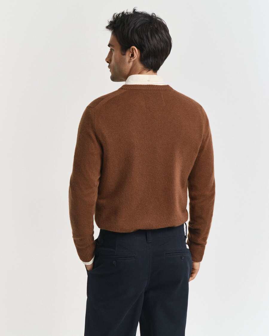 maglione girocollo in cashmere - marrone mogano