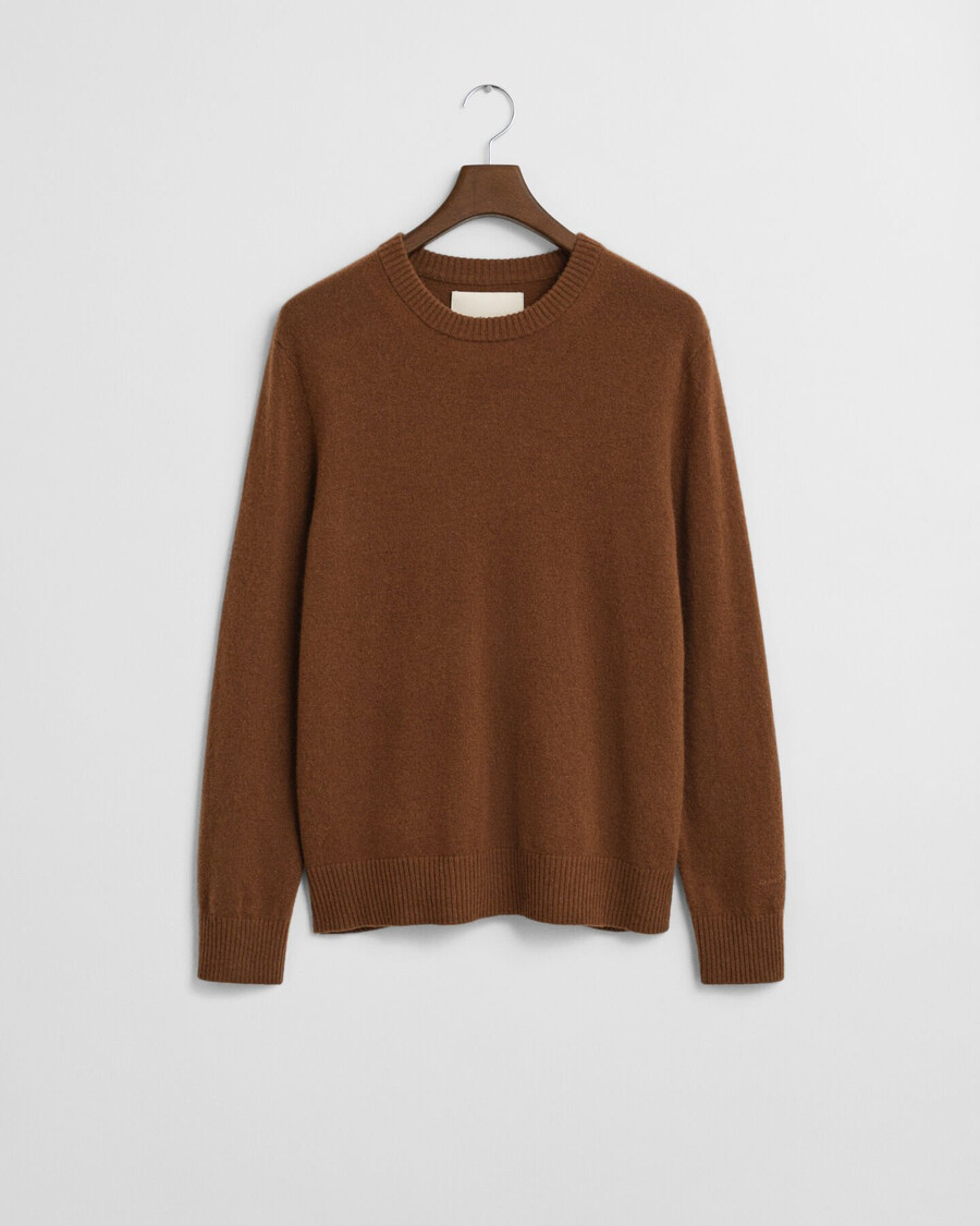 maglione girocollo in cashmere - marrone mogano