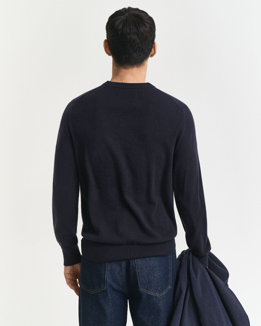 maglione girocollo in cashmere - blu sera