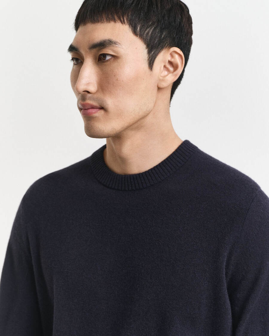 maglione girocollo in cashmere - blu sera