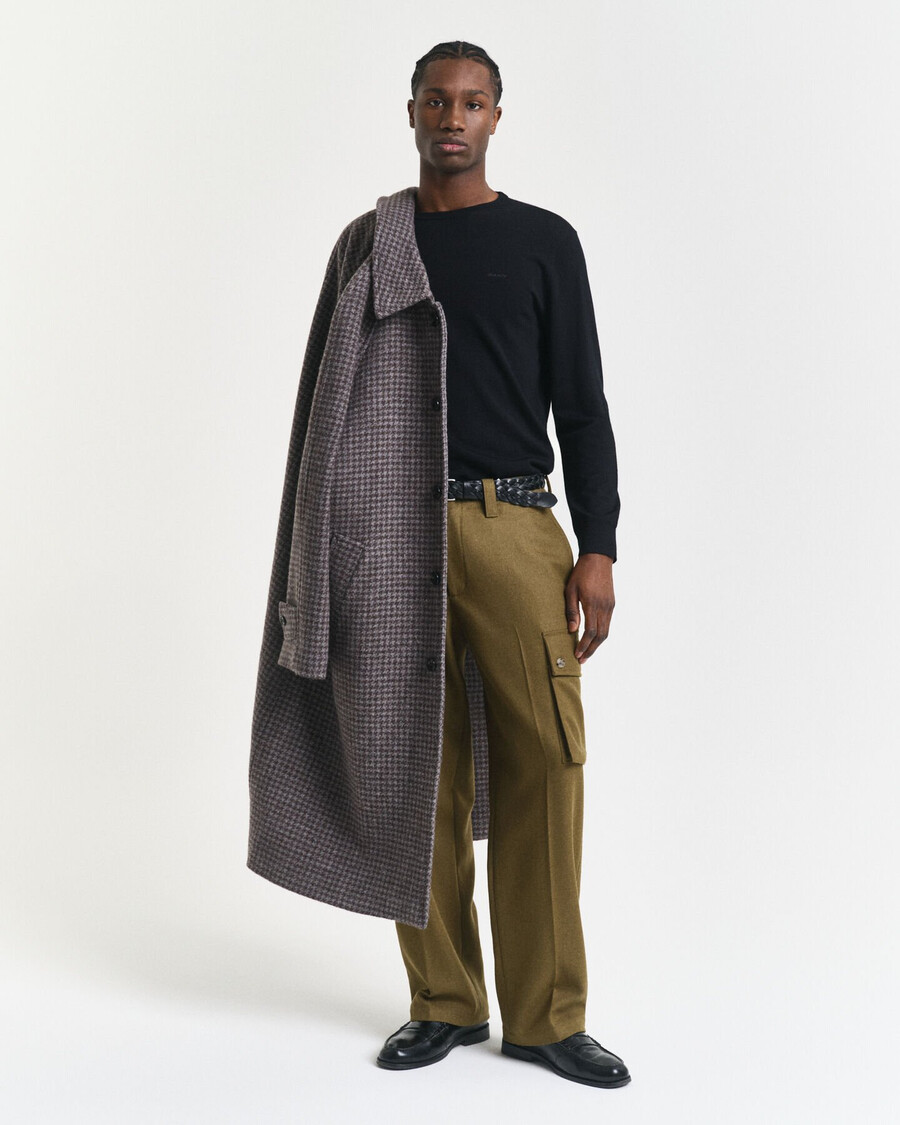 maglione girocollo in lana merino - nero