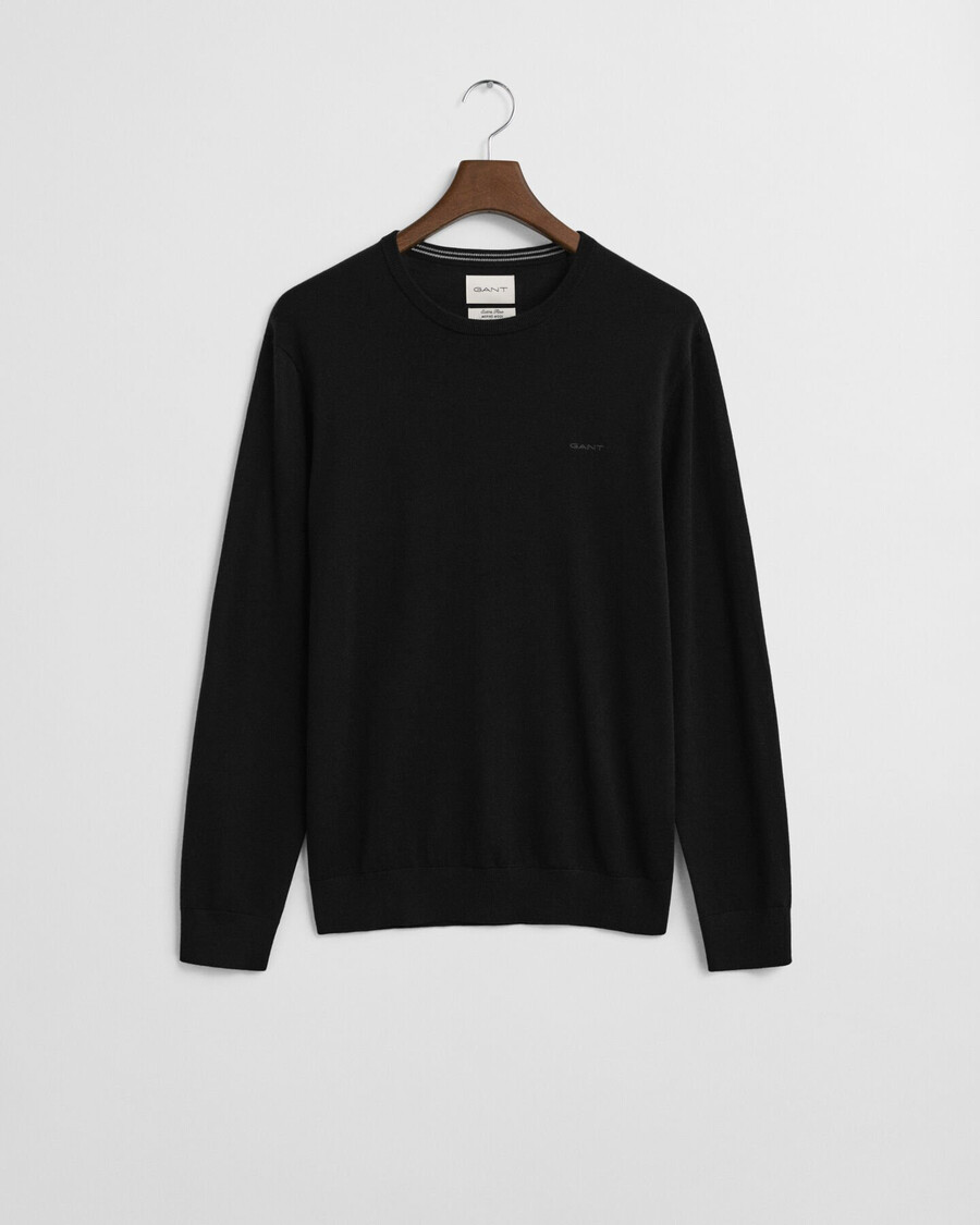 maglione girocollo in lana merino - nero