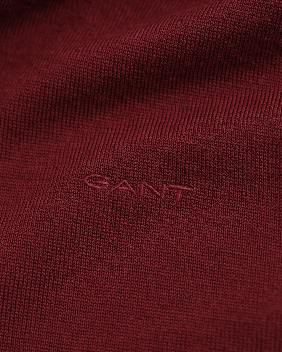 maglione girocollo in lana merino - rosso arricciato