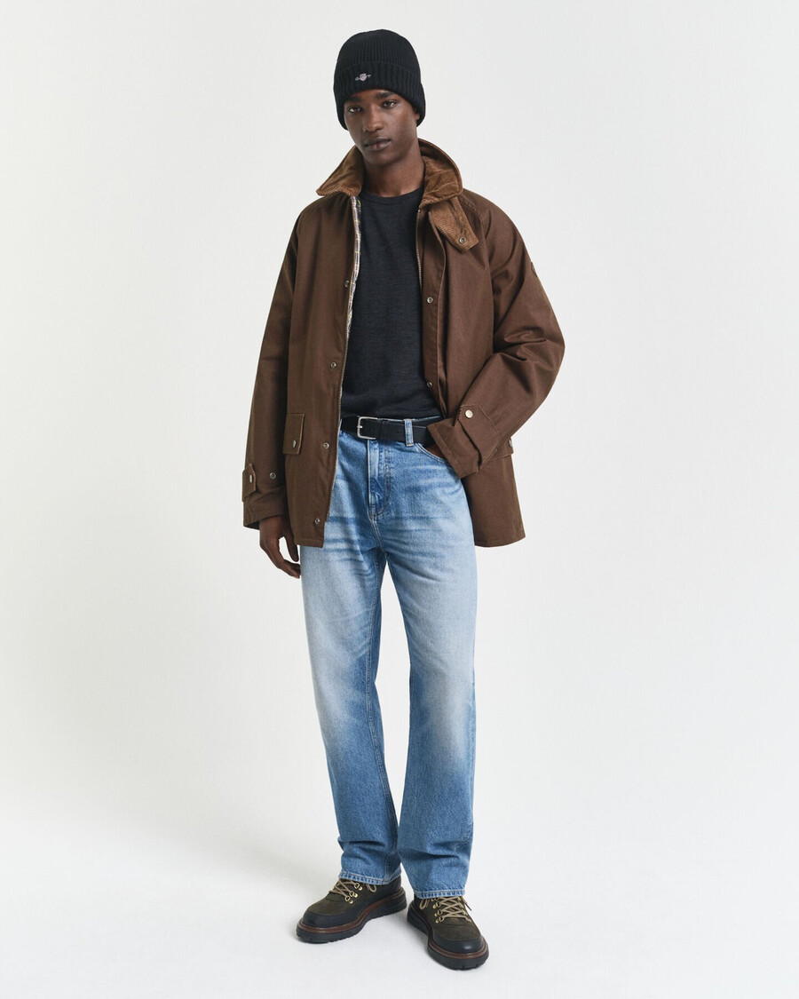 maglione girocollo in lana merino - melange antracite scuro