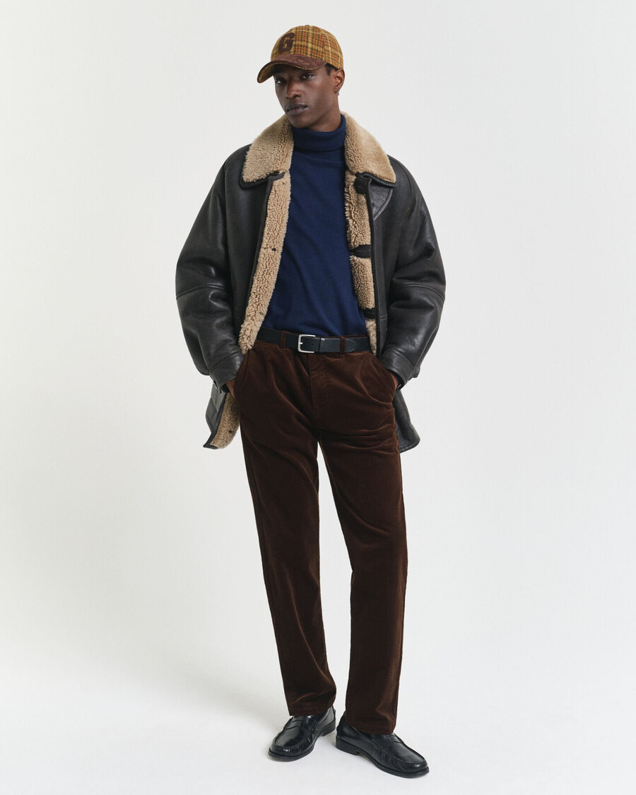 maglione a collo alto in lana merino extra fine - marine