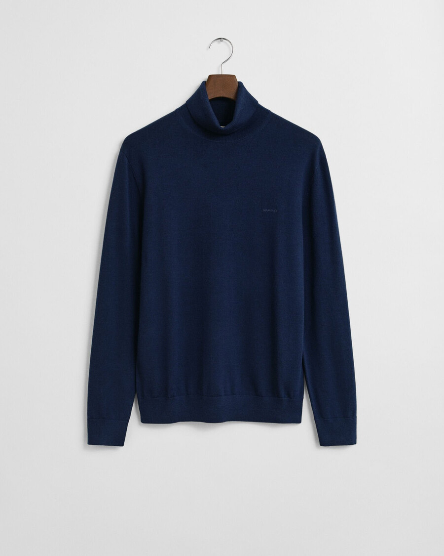 maglione a collo alto in lana merino extra fine - marine