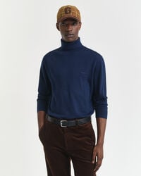 maglione a collo alto in lana merino extra fine - marine