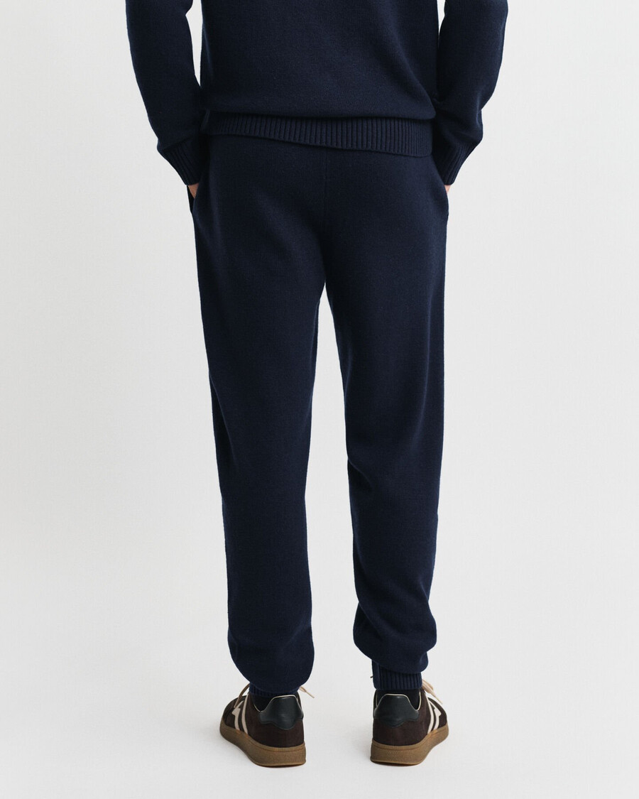 pantaloni in maglia di misto cashmere - blu sera